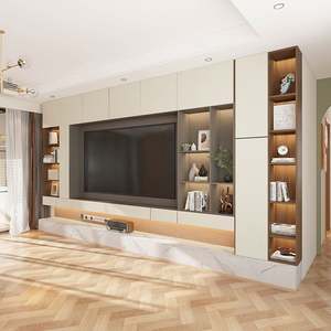 Mueble de TV Moderno y Elegante de Madera con Iluminación LED, Diseño Único, Amplio Espacio de Almacenamiento para Sala de Estar, Apartamento, Decoración de Hotel, Colocación de TV - Product Image 4