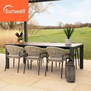 كرسي فناء خارجي متين سهل الصيانة مصنوع من الألومنيوم مقاوم للماء طقم كرسي لحديقة 6 بيسترو حديقة فندق فيلا فناء - Product Image 1