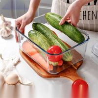 Pyglass Grands récipients hermétiques allant au micro-ondes avec couvercle Matériau en verre Stockage des aliments chauffé à la chaleur