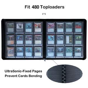 Album <span class=keywords><strong>de</strong></span> cartes à collectionner pour jeux <span class=keywords><strong>de</strong></span> cartes à collectionner, avec 20 pages à chargement latéral, 480 cartes, 12 pochettes, classeur à fermeture éclair - Product Image 2