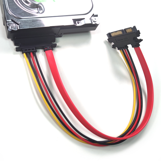 22Pin SATA Cable 7+15 Pin Serial ATA SATA Data Power Combo 30CM Copper Extension Cable Connector Converter Product Cables