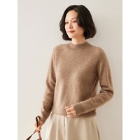 Sweater Kasmir Rajut Tebal Anti-Pilling Gaya Korea Kerah Turtleneck Lengan Reguler Wanita Musim Gugur Musim Dingin Terbaru