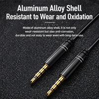 Câble audio AUX 3,5 mm, fiches plaquées or, coque en alliage d'aluminium, mâle-mâle, blindage en PVC tressé, pour voiture, home cinéma, haut-parleur 1080p