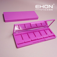 Boîte vide pour palette de fards à paupières en ABS remplaçable avec 6 échantillons de couleurs, étui cosmétique portable avec miroir