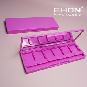 Empty Replaceable ABS Eyeshadow Palette <b>Box</b> with 6-Color Swatches Portable Cosmetic Case with Mirror - Product Image 1