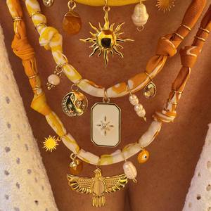 HaoMi, collar chapado en oro de estilo europeo americano, Serie de playa, colgante de concha de flor de <span class=keywords><strong>Vida</strong></span> Marina, cinta, collares colgantes de moda - Product Image 2