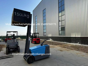 Grúa de contenedores Folk Lift 1500 Kg apilador recuperador Tipo caminar apilador eléctrico apilador camión con horquillas de elevación ajustables - Product Image 2