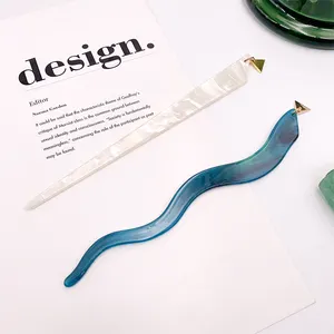 custom simple design acetate Chinese hair pin stick for long hair handmade chop stick hair clips pins fashion resin hairsticks