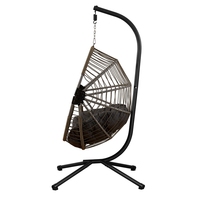 Balançoire à œufs intérieure et extérieure avec support, coussin de chaise suspendu en corde surdimensionnée en forme de cocon, sangle de sécurité, osier de Patio