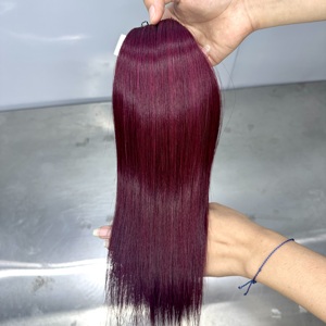 วิกผมแท้เวียดนามคุณภาพสูง Ksix Hair Super Double Drawn สีแดงไวน์เข้ม แบบตรงธรรมชาติ  ขนาด 6"-30" ไม่พันกัน - Product Image 4