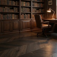Parquet multicouche en chêne russe teinté, résistant à l'humidité, motif chevron, dimensions 520x95x14mm, style rétro, pour extérieur, durée de vie supérieure à 5 ans