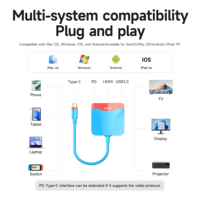 Convertidor tipo C a HDMI con 4K @ 30Hz HDMI 5Gbps USB3.0 100W PD Puertos de carga Adaptador USB C a HDMI para Macbook