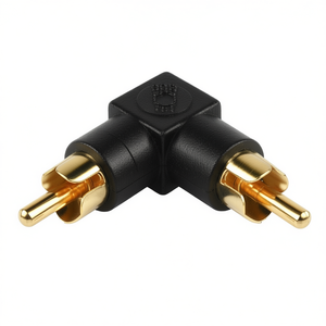 อะแดปเตอร์เสียงสเตอริโอมุม 90 องศา RCA ตัวเชื่อมต่อสีดำแบบตัวผู้เป็นตัวเมีย - Product Image 2