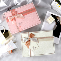 Boîte cadeau rigide de luxe léger en PU gaufré motif vague, pour emballage de papier facial, modèles garçons et filles, recyclée, qualité alimentaire, pour anniversaire