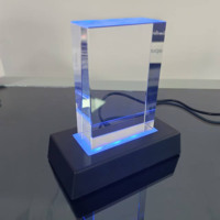 Bloques de Cristal K9 en Blanco para Máquina UV XTool, Grabado Láser, Marco de Fotos 3D Familiar con Base LED, Venta al Por Mayor del Fabricante