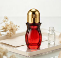 Flacon cylindrique en verre rouge transparent de 30 ml et 50 ml pour huiles essentielles, avec sérigraphie, pour cosmétiques – Fabrication de contenants