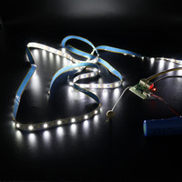 Bande lumineuse LED à piles rechargeable, activée par capteur, autocollante, découpable, flexible, pour chambre à coucher et armoire