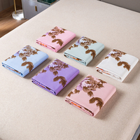 Ensemble de draps de lit California King en coton, style américain, motif floral, fleurs volumineuses, lumineux