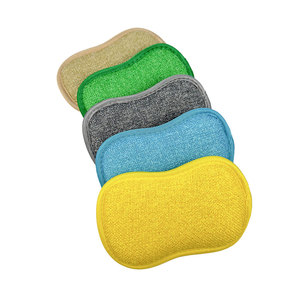 Éponge de nettoyage double face en <span class=keywords><strong>microfibre</strong></span>, chiffon de cuisine en <span class=keywords><strong>bambou</strong></span> anti-peluchage, éponge multifonction pour la vaisselle domestique - Product Image 1