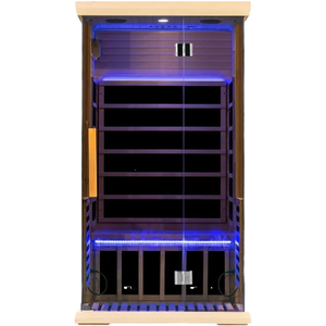 Sauna infrarouge Bluetooth pour la maison avec haut-parleur, en bois de pruche canadien massif, design moderne, pour appartement, éclairage électrique <span class=keywords><strong>7</strong></span> couleurs - Product Image 1
