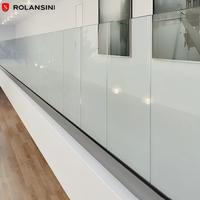 Rampe d'escalier moderne en aluminium avec balustrade en verre trempé sans cadre pour escaliers, terrasses, balcons et villas