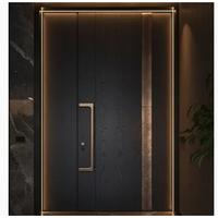 Porte de sécurité en acier de luxe moderne avec serrure multipoints, porte de sécurité en métal ignifuge et insonorisée pour la personnalisation technique