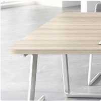 Meubles de bureau de formation, table de conférence moderne à structure en acier, bureau d'accueil, table longue, table de visionnage, style professionnel, en forme de bar