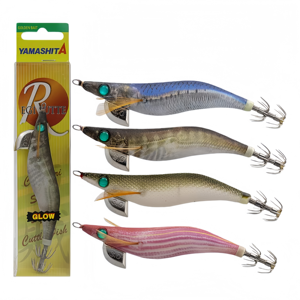 Crevettes japonaises Yamashita en bois ABS lumineuses avec crochets pour appâts de calmar appâts poulpe bateau de pêche taille 1.5 ~ 3.5 - Product Image 1
