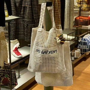 Bolso tote de punto hueco estilo informal para mujer, bolso de hombro tejido de gran capacidad, nuevo bolso informal para uso diario, escuela, compras - Product Image 1