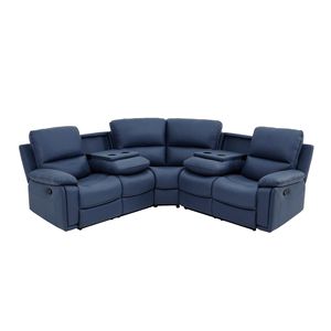 Stile nordico grande <span class=keywords><strong>divano</strong></span> ad angolo regolabile elettrico Top-Grain <span class=keywords><strong>schienale</strong></span> <span class=keywords><strong>alto</strong></span> in pelle per seduta reclinabile Set di spugne a grana superiore - Product Image 4