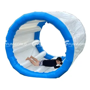 0.9mm PVC Commercial floating toys inflatable water walking hot wheel transparent water roller for water park