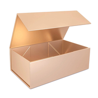 Boîte cadeau en carton magnétique pliable de luxe en papier recyclable rose gold sur mesure en gros pour l'emballage de cosmétiques et de vêtements