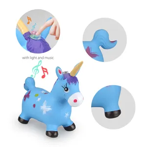 Kinder drinnen und draußen PVC Bouncy Hopping Animal Toys Aufblasbares Spielzeug Animal Jumping Unicorn für Kinder