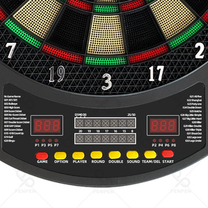 PENPEN Jeu de Fléchettes Électronique Durable Grand Format 13,5 Pouces avec <span class=keywords><strong>6</strong></span> Fléchettes – Écran LED et Marquage Vocal pour Adultes et Enfants B19 - Product Image 4