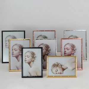 Metal Picture <strong>Frame</strong> with Bamboo <strong>Design</strong> Real Glass Photo <strong>Frames</strong> <strong>Wall</strong> Hanging or Tabletop Display - Product Image 2