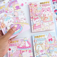 Cuaderno de Notas con Botones Magnéticos de Dibujos Animados de 64K al por Mayor, Cuaderno de Estudiante con Páginas a Todo Color, Cuaderno Portátil A6