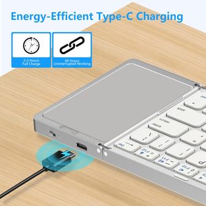 Clavier pliant אלחוטי מתקפל מקלדת מיני נייד מקלדת עם מגע pad למחשב נייד - Product Image 6