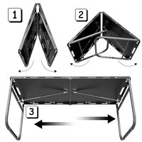 Mesa de Camping Plegable Moderna de Metal, Portátil, Compacta, Baja, para Exteriores, con Altura Ajustable, para Almacén, Camping y Cocina