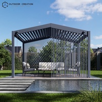 Moderne aluminium pergola op maat gemaakt, zwaarbelastbaar lamellen dak, tuinpaviljoen, balkon schaduw, waterdicht paviljoen