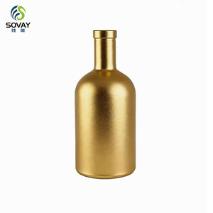 Botella de Vodka de Vidrio Electrochapado de Color Sovay con Tapón de Corcho, Capacidad de 375 ml, 500 ml, 750 ml, para Tequila, Whisky, Brandy, Sellado por Termoimpresión - Product Image 4