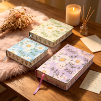 Carnet de notes en cuir italien souple fait main, motif marguerite, cadeau personnalisé pour maman