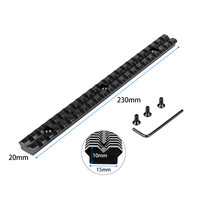 Support de montage tactique 230 mm à 25 emplacements, résistant à la pression de 300 bars, en alliage d'aluminium usiné CNC, pour la chasse, anti-rouille, direct usine