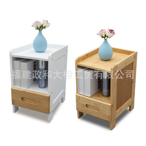 Solid Wood Nightstand With Drawer Storage <b>Cabinet</b> For Bedroom Simple Design <b>Small</b> Household Furniture - Product Image 2