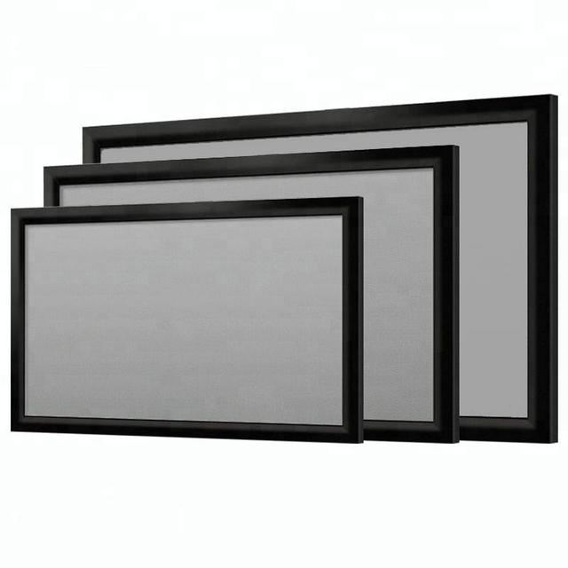 100" 120" 135" 140" 150'' 16:9 Sound 3D Sliver Acoustic Transparent Fixed Frame Projector Screen/Cinema Projection Screens