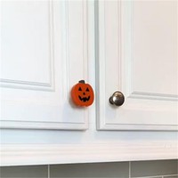 Poignées de porte en forme de citrouille - Gel de silicone décoratif pour Halloween et Noël, protection souple antichoc pour armoires et tiroirs intérieurs