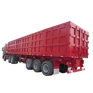Semirremolque de volteo lateral de acero de alta resistencia personalizable con 3 ejes, neumáticos 12.00R22.5 y capacidad de carga de 60T para transporte de construcción/grava - Product Image 2