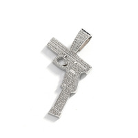 Pendentif UZI en forme de mitraillette pour homme, bijou cool populaire au Moyen-Orient, style punk et hip hop