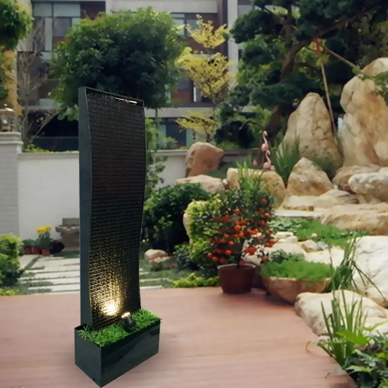Luz de led chinesa acrílica personalizada, mini fonte de água de parede de cachoeira