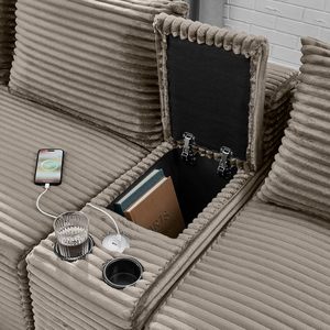 Modern U-shape Vacuum Pack <strong>Sofa</strong> Brown <strong>Cord</strong> Cover Compressed <strong>Sofa</strong> From China - Product Image 5