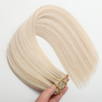 Extensions de cheveux humains invisibles de qualité supérieure, sans couture, clipsables, en PU, trame de peau, blond naturel, vierges, non traitées, russes